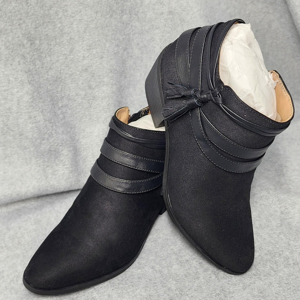 LifeStride Paloma Shoes Womens Size 8.5M Ankle Booties Tassel Flex Faux Suede - Picture 2 of 8